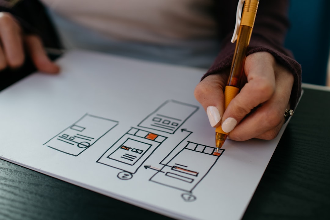 services-01 UX Work: Womans hands drawing a wireframe